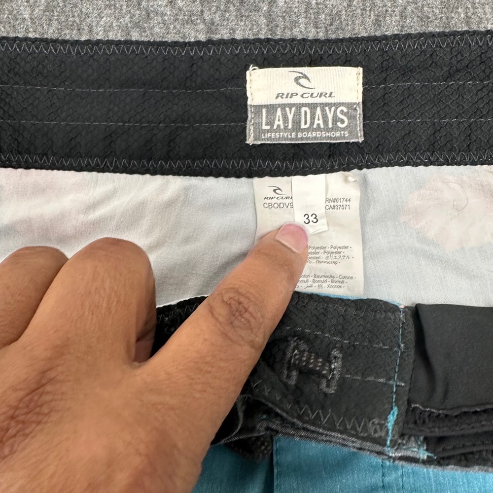 Rip Curl Lay Days Blue Floral Swim Trunks Lifestyle Boardshorts Size 33 - Picture 4 of 7